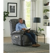 Pemberly Row Power Lift Recliner with Zero Gravity in Grey Textile