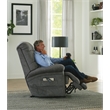 Pemberly Row Power Lift Recliner with Zero Gravity in Grey Textile