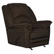 Pemberly Row Chaise Rocker Recliner in Chocolate Plush Polyester Fabric