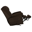 Pemberly Row Chaise Rocker Recliner in Chocolate Plush Polyester Fabric
