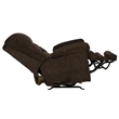 Pemberly Row Chaise Rocker Recliner in Chocolate Plush Polyester Fabric