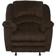 Pemberly Row Chaise Rocker Recliner in Chocolate Plush Polyester Fabric