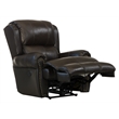 Pemberly Row Power Lay Flat Recliner in Chocolate Brown Italian Leather