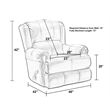Pemberly Row Power Lay Flat Recliner in Chocolate Brown Italian Leather