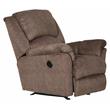 Pemberly Row Power Rocker Recliner in Brown Polyester Fabric with USB Port
