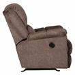Pemberly Row Power Rocker Recliner in Brown Polyester Fabric with USB Port