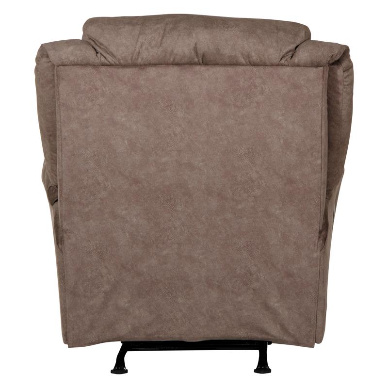 Pemberly Row Power Rocker Recliner in Brown Polyester Fabric with USB Port