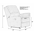 Pemberly Row Power Rocker Recliner in Brown Polyester Fabric with USB Port