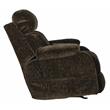 Pemberly Row Power Rocker Recliner with Heat & Massage in Brown Polyester