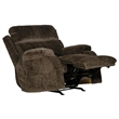 Pemberly Row Power Rocker Recliner with Heat & Massage in Brown Polyester