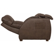 Pemberly Row Unwind Power Zero Gravity Recliner in Brown Polyester Fabric