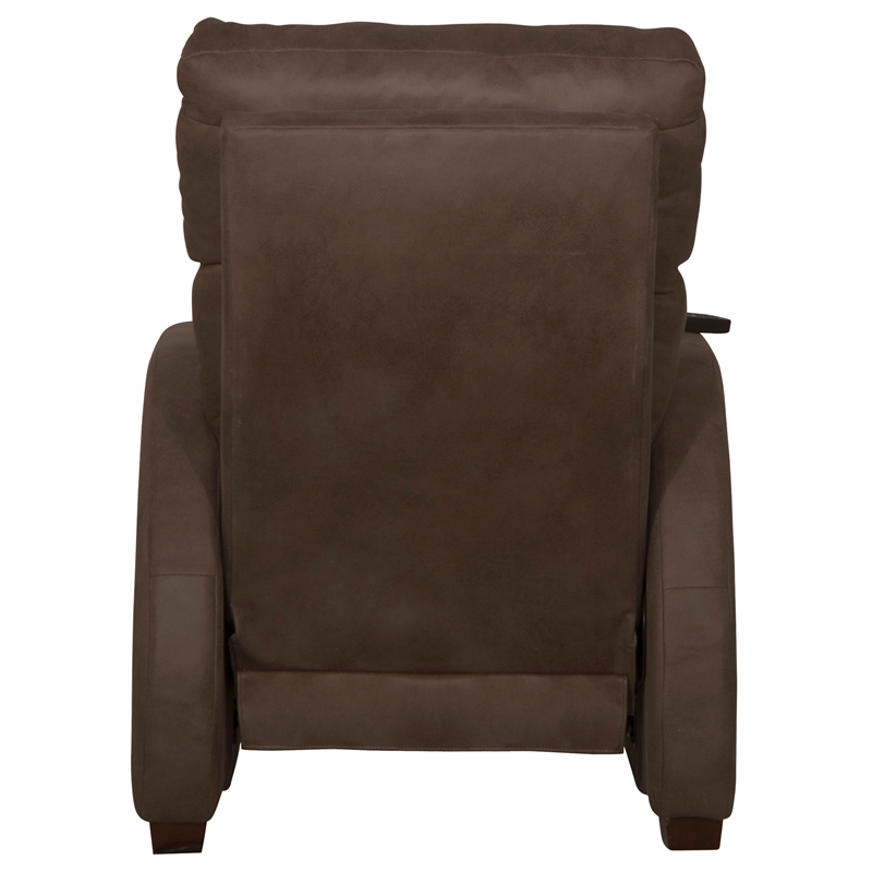 Pemberly Row Unwind Power Zero Gravity Recliner in Brown Polyester Fabric
