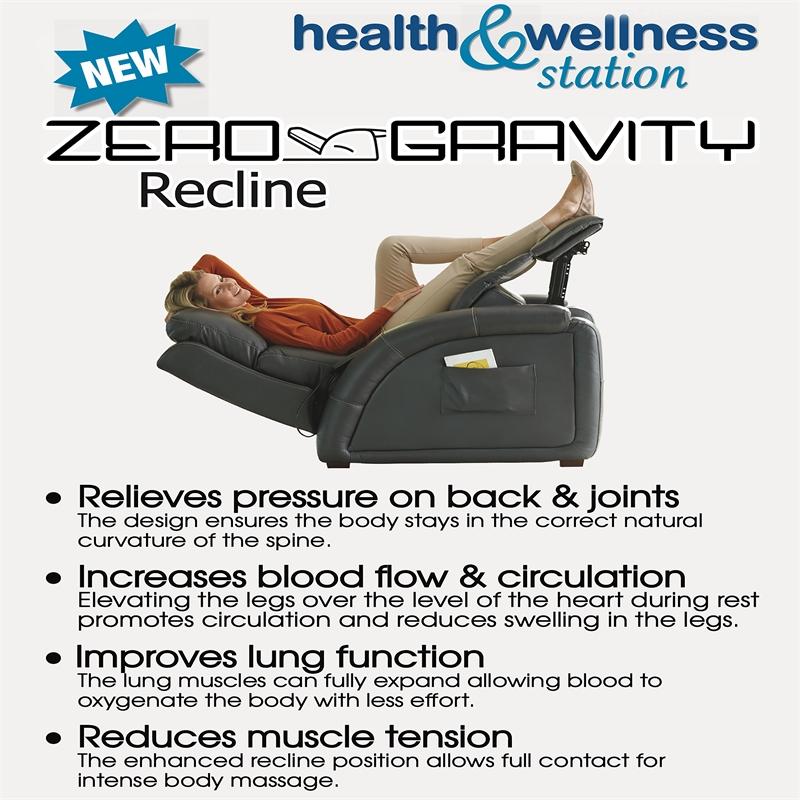 Pemberly Row Unwind Power Zero Gravity Recliner in Brown Polyester Fabric