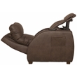 Pemberly Row Unwind Power Zero Gravity Recliner in Brown Polyester Fabric