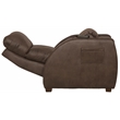 Pemberly Row Unwind Power Zero Gravity Recliner in Brown Polyester Fabric