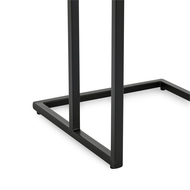 Pemberly Row Mango Wood and Iron Nesting Tables in Mahogany and Black