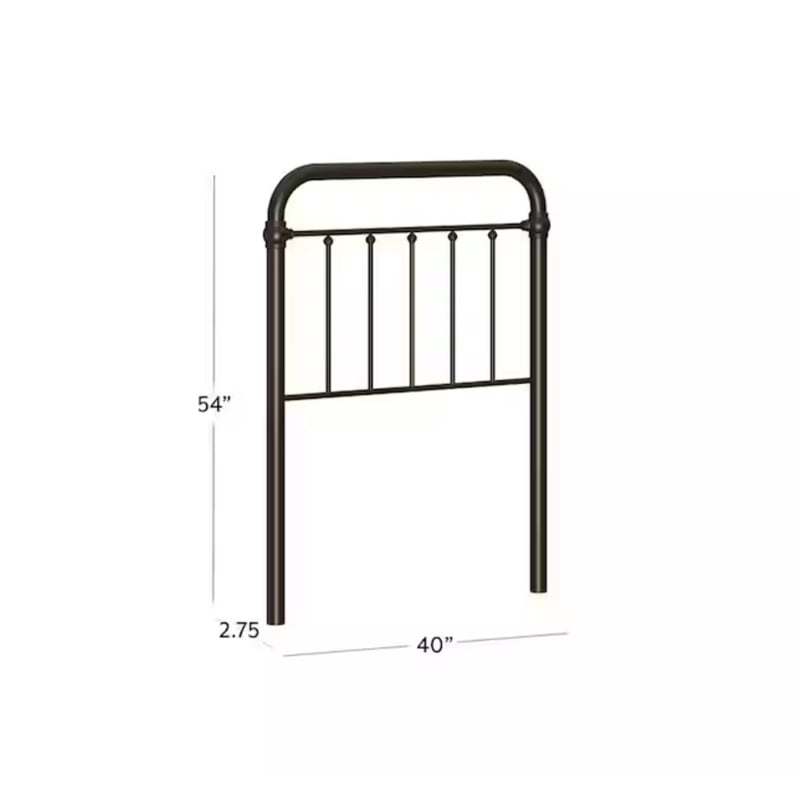 Pemberly Row Twin Metal Spindle Panel Headboard in Dark Bronze