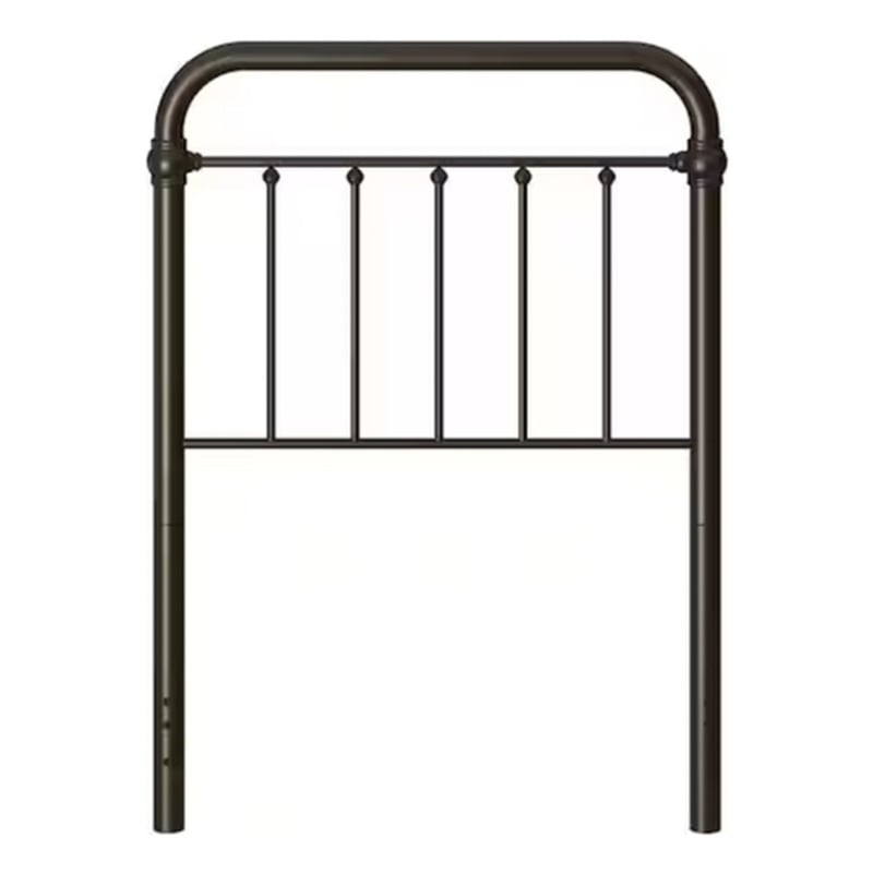 Pemberly Row Twin Metal Spindle Panel Headboard in Dark Bronze