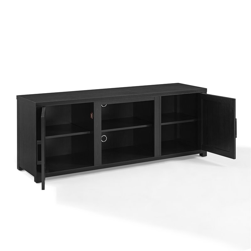 Pemberly Row Modern Wood TV Stand for TVs up to 58 Inches in Black