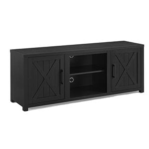 Pemberly Row Modern Wood TV Stand for TVs up to 58 Inches in Black
