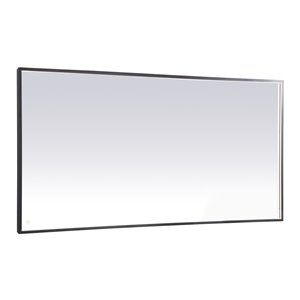 Pemberly Row 36x72&quot LED Aluminum Mirror with Touch Sensor in Black