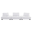 Pemberly Row 3-Piece Modern Tufted Fabric Sofa in White Finish