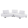 Pemberly Row 3-Piece Modern Tufted Fabric Sofa in White Finish