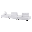 Pemberly Row 3-Piece Modern Tufted Fabric Sofa in White Finish