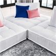 Pemberly Row 3-Piece Modern Tufted Fabric Sofa in White Finish