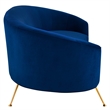 Pemberly Row Performance Velvet Sofa in Navy with Gold Legs