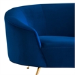 Pemberly Row Performance Velvet Sofa in Navy with Gold Legs
