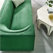 Pemberly Row Performance Velvet Sofa in Emerald with Gold Legs