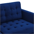 Pemberly Row Tufted Velvet Sofa in Navy with Black Legs