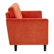 Pemberly Row Tufted Velvet Sofa in Orange with Black Legs