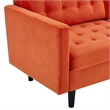 Pemberly Row Tufted Velvet Sofa in Orange with Black Legs