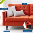 Pemberly Row Tufted Velvet Sofa in Orange with Black Legs