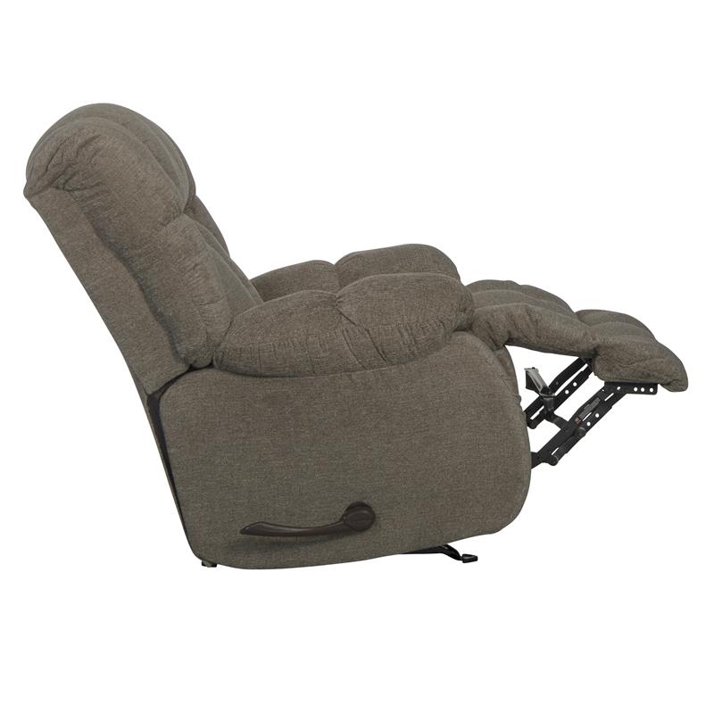 Pemberly Row Rocker Recliner in Otter Polyester Chenille Upholstery