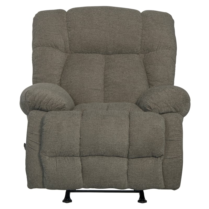 Pemberly Row Rocker Recliner in Otter Polyester Chenille Upholstery