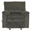 Pemberly Row Charcoal Gray Polyester Rocker Recliner with Gel Topper