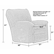 Pemberly Row Charcoal Gray Polyester Rocker Recliner with Gel Topper