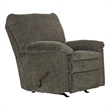 Pemberly Row Charcoal Gray Polyester Rocker Recliner with Gel Topper