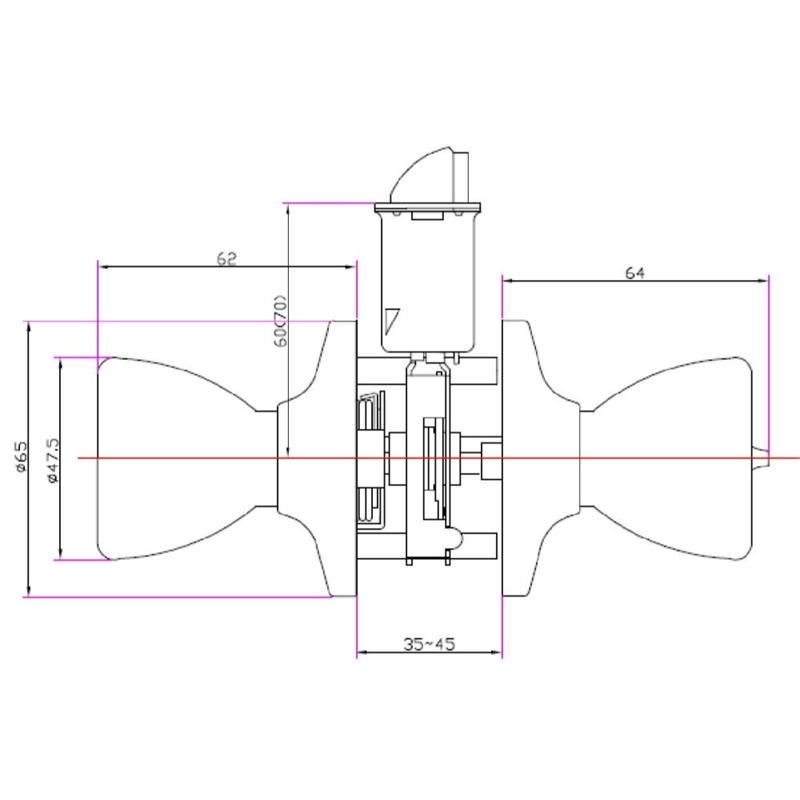 Pemberly Row Terrace 6-Way Keyed Brass Door Knob in Satin Nickel