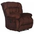 Pemberly Row Power Lay Flat Recliner in Cranberry Red Fabric