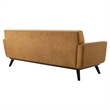 Pemberly Row Modern Velvet Sofa with Tufted Back in Cognac Brown