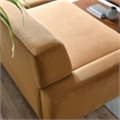 Pemberly Row Modern Velvet Sofa with Tufted Back in Cognac Brown