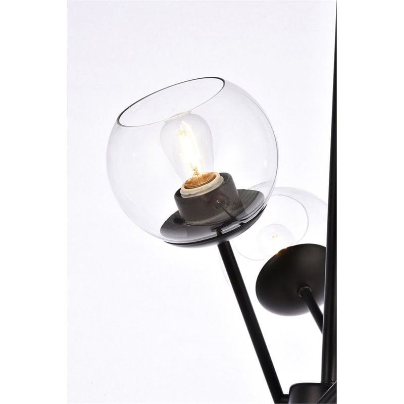 Pemberly Row 6-Light Modern Metal Pendant with Clear Glass Shades