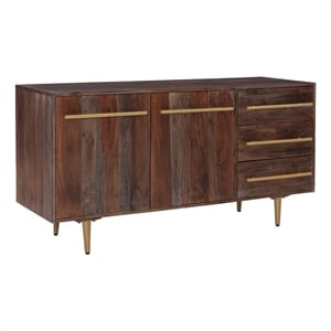 Pemberly Row Acacia Wood Console Table with Drawers in Brown