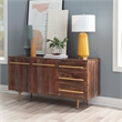 Pemberly Row Acacia Wood Console Table with Drawers in Brown
