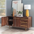 Pemberly Row Acacia Wood Console Table with Drawers in Brown