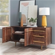 Pemberly Row Acacia Wood Console Table with Drawers in Brown